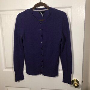 APT 9 women purple cashmere wool button-up cardigan, XL